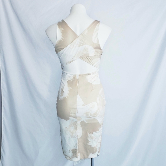 NWT L'atiste Sleeveless Bodycon Dress Asymmetrical Hem Ivory - Picture 5 of 12